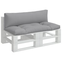 Palletkussens 2 st stof grijs