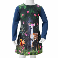Kinderjurk met lange mouwen 92 marineblauw