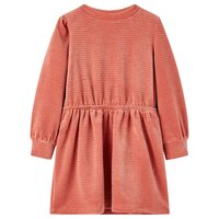 Kinderjurk met lange mouwen 92 middelroze