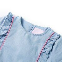 Kinderjurk met ruches 104 zachtblauw