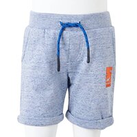 Kindershorts met trekkoord 92 gem&ecirc;leerd blauw