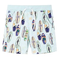 Kindershorts met trekkoord 140 gem&ecirc;leerd zachtblauw