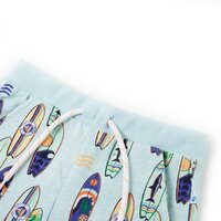 Kindershorts met trekkoord 140 gem&ecirc;leerd zachtblauw