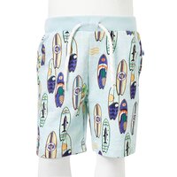 Kindershorts met trekkoord 140 gem&ecirc;leerd zachtblauw