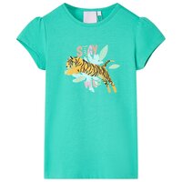Kindershirt 128 mintkleurig