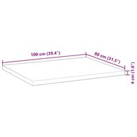 Bureaublad 100x80x4 cm onbehandeld massief acaciahout