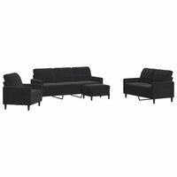 4-delige Loungeset met kussens fluweel zwart
