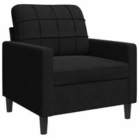 4-delige Loungeset met kussens fluweel zwart