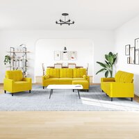 4-delige Loungeset met kussens en bolsters fluweel geel