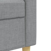 3-delige Loungeset met voetenbank stof lichtgrijs