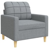 4-delige Loungeset met voetenbank stof lichtgrijs