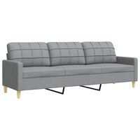 4-delige Loungeset met voetenbank stof lichtgrijs