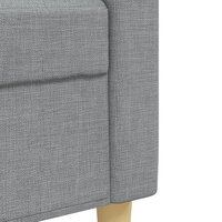 3-delige Loungeset met voetenbank en kussens stof lichtgrijs