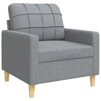 4-delige Loungeset met voetenbank en kussens stof lichtgrijs