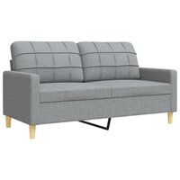 4-delige Loungeset met voetenbank en kussens stof lichtgrijs