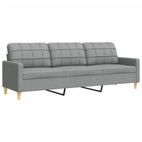 4-delige Loungeset met voetenbank en kussens stof lichtgrijs