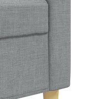 4-delige Loungeset met voetenbank en kussens stof lichtgrijs