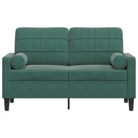 Tweezitsbank met sierkussens 120 cm fluweel donkergroen