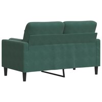 Tweezitsbank met sierkussens 120 cm fluweel donkergroen