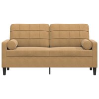 Tweezitsbank met sierkussens 140 cm fluweel bruin