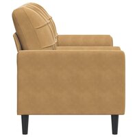 Tweezitsbank met sierkussens 140 cm fluweel bruin