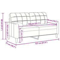 Tweezitsbank met sierkussens 140 cm fluweel bruin