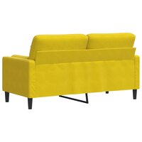 Tweezitsbank met sierkussens 140 cm fluweel geel