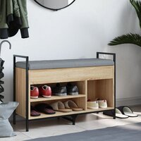 Schoenenbank 85,5x32x57,5 cm bewerkt hout sonoma eikenkleurig
