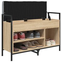 Schoenenbank 85,5x32x57,5 cm bewerkt hout sonoma eikenkleurig