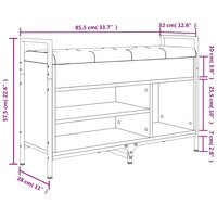 Schoenenbank 85,5x32x57,5 cm bewerkt hout sonoma eikenkleurig