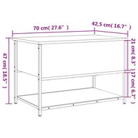 Opbergbankje 70x42,5x47 cm bewerkt hout sonoma eikenkleurig