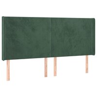 Hoofdbord LED 163x16x118/128 cm fluweel donkergroen