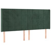 Hoofdbord LED 183x16x118/128 cm fluweel donkergroen