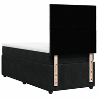 Boxspring met matras fluweel zwart 90x200 cm