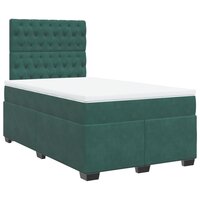 Boxspring met matras fluweel donkergroen 120x200 cm