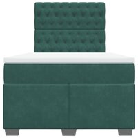 Boxspring met matras fluweel donkergroen 120x200 cm
