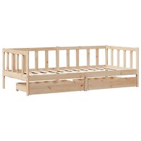 Slaapbank met lades 80x200 cm massief grenenhout