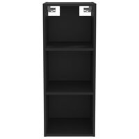 Wandkast 34,5x32,5x90 cm bewerkt hout zwart