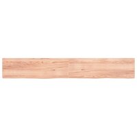 Wandschap 200x30x(2-4)cm behandeld massief eikenhout lichtbruin
