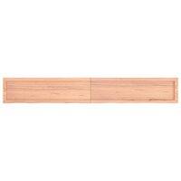 Wandschap 200x30x(2-4)cm behandeld massief eikenhout lichtbruin