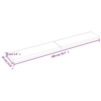 Wandschap 200x30x(2-4)cm behandeld massief eikenhout lichtbruin