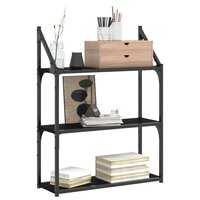Wandrek 3-laags 60x21x78,5 cm bewerkt hout zwart
