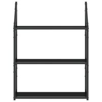 Wandrek 3-laags 60x21x78,5 cm bewerkt hout zwart