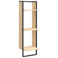 Wandrek 3-laags 30x25x100 cm bewerkt hout sonoma eikenkleurig