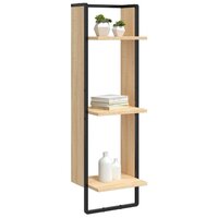 Wandrek 3-laags 30x25x100 cm bewerkt hout sonoma eikenkleurig