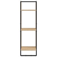 Wandrek 3-laags 30x25x100 cm bewerkt hout sonoma eikenkleurig