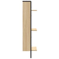 Wandrek 3-laags 30x25x100 cm bewerkt hout sonoma eikenkleurig