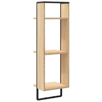 Wandrek 3-laags 30x25x100 cm bewerkt hout sonoma eikenkleurig