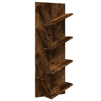Wandschap 4-laags 33x16x90 cm gerookt eikenkleurig