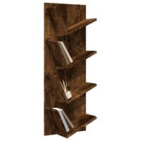 Wandschap 4-laags 33x16x90 cm gerookt eikenkleurig
